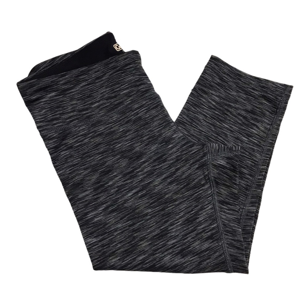 Go Fit Black/Gray Polyester/Spandex Capri Size XS
